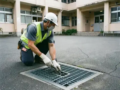 練馬区の学校給食室グリストラップ清掃